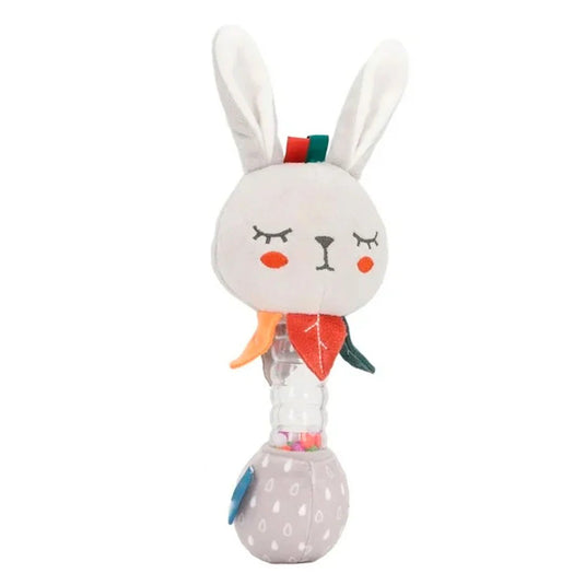 Sonajero largo con diseño de animales para bebés, juguete en forma de animalito de peluche, colores vibrantes y diseños adorables, del tamaño idea para las manos del bebé, hechos en material antialérgico