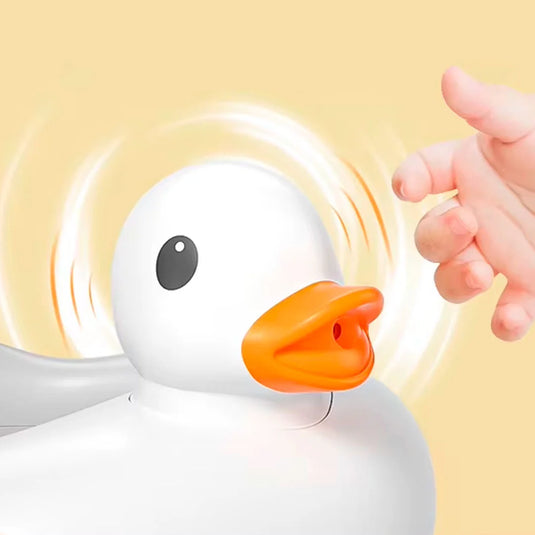 Soporte de ducha con diseño de patito para bebé, con base antideslizante, soporte de pie para bebé, ergonómico, de altura ajustable