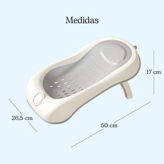 Soporte de baño antideslizante para bebé, plegable, con respaldo ergonómico