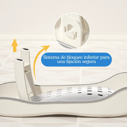 Soporte de baño antideslizante para bebé, plegable, con respaldo ergonómico