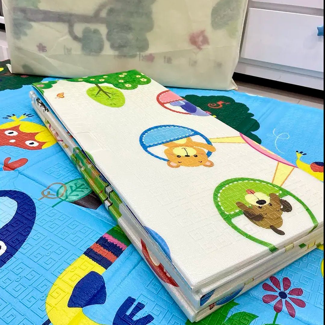 Tapete didáctico de gateo, tapete de juego plegable de espuma, portátil