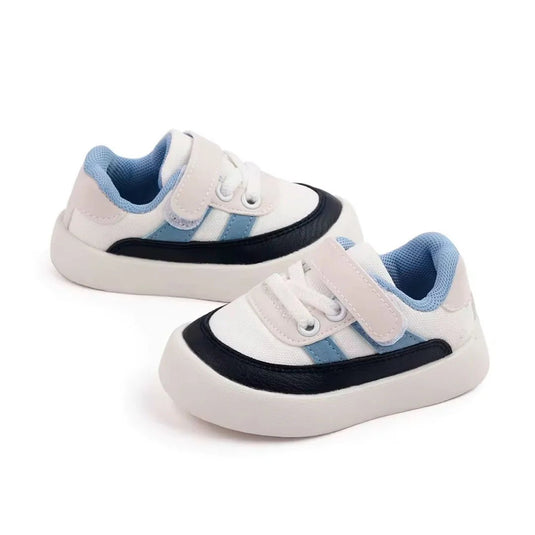 Tenis con suela antideslizante y cierre velcro para bebés, diseño clásico ideal para cualquier ocasión, para combinar con todo, ajuste con cordones y velcro, hecho en material resistente hipoalergénico