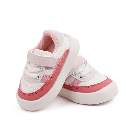 Tenis con suela antideslizante y cierre velcro para bebés, diseño clásico ideal para cualquier ocasión, para combinar con todo, ajuste con cordones y velcro, hecho en material resistente hipoalergénico