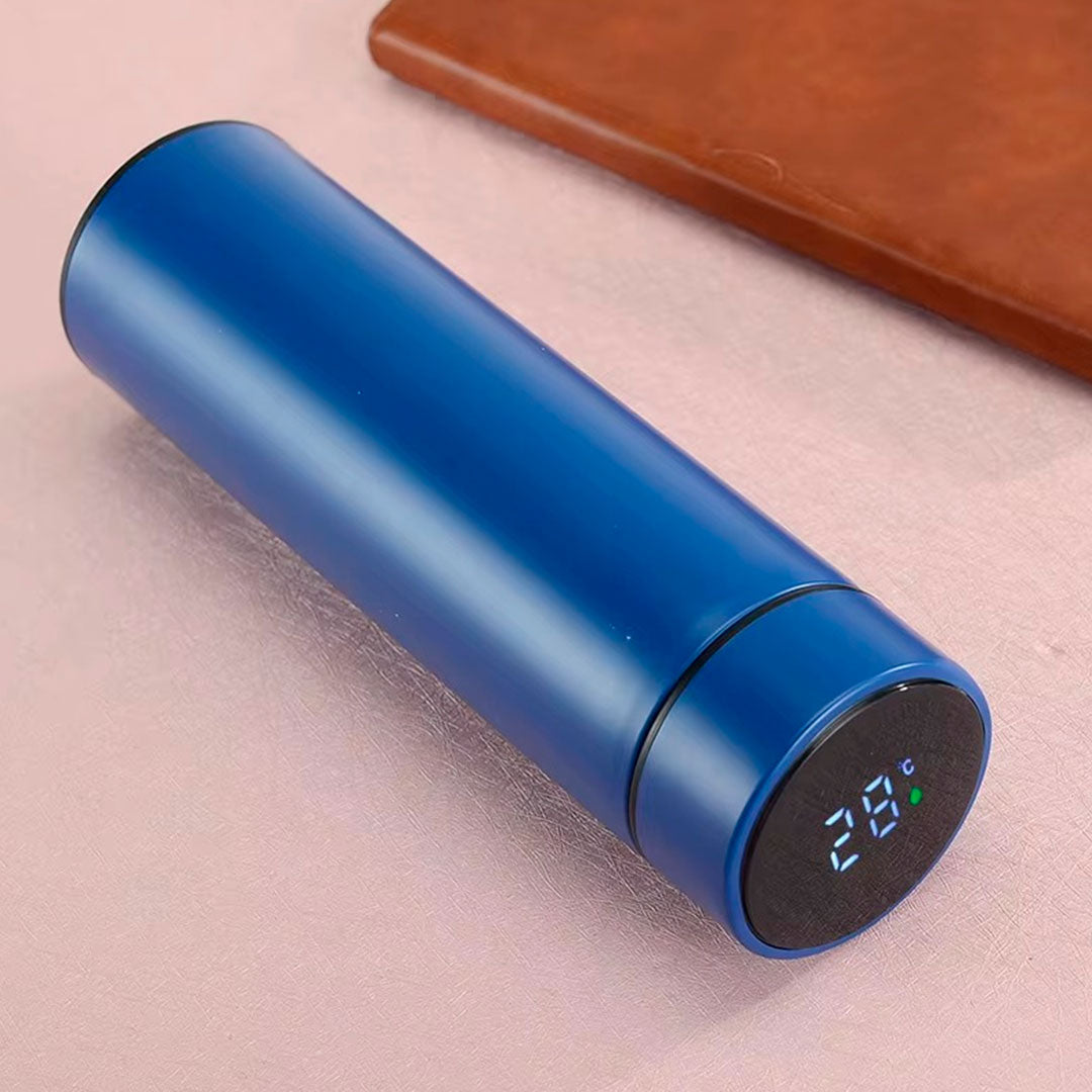 Termo de 500ml con sensor de temperatura LED, hecha en acero inoxidable, conserva el calor o el frio de la bebida, con medidor de temperatura con un toque
