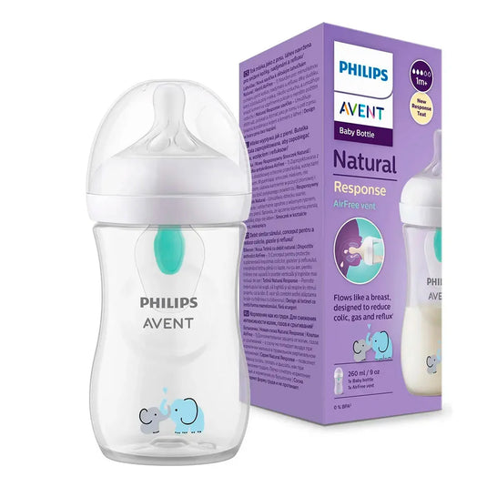 Tetero 9oz válvula AirFree decorado Elefantes - Philips Avent