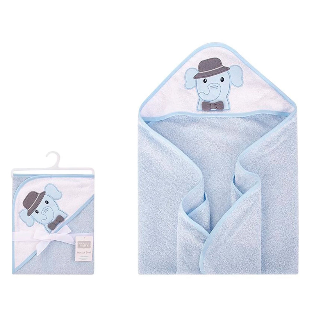 Toalla con diseño de animales para bebé, diversos motivos y colores con capucha - Hudson Baby