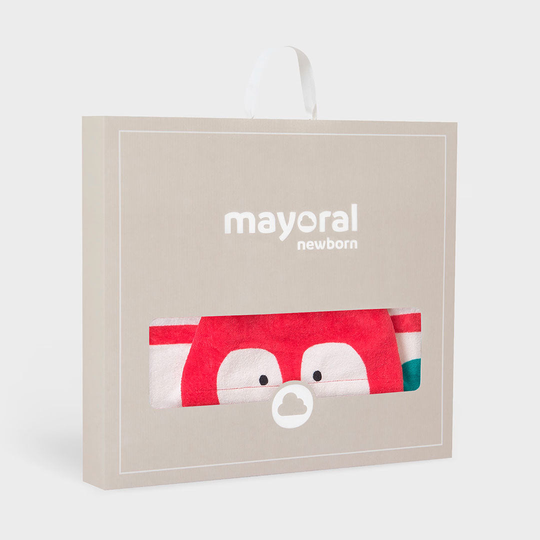 Toalla con capucha Loro rojo y Tucán para bebé, estilo poncho para mayor comodidad, colores y diseño llamativo - Mayoral