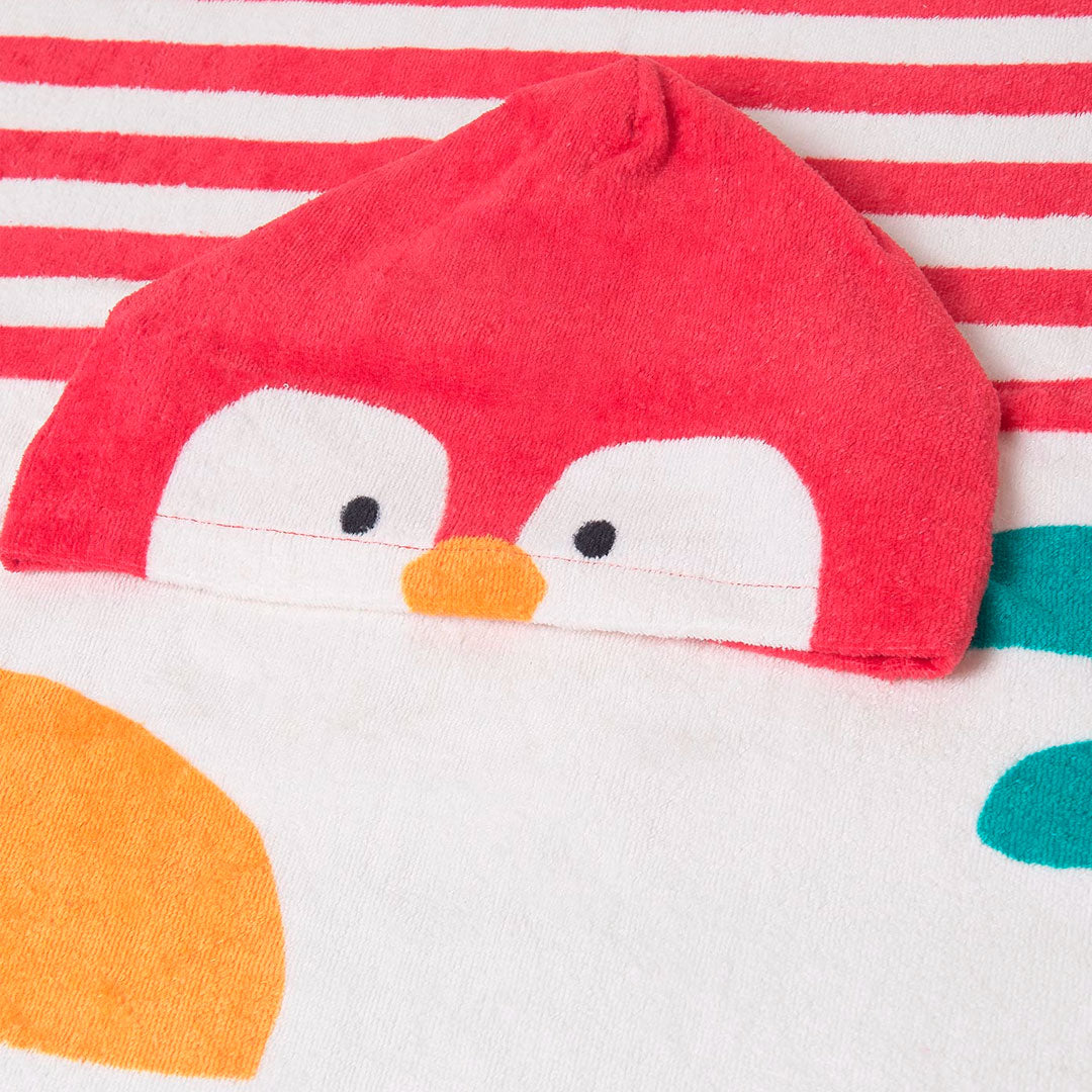 Toalla con capucha Loro rojo y Tucán para bebé, estilo poncho para mayor comodidad, colores y diseño llamativo - Mayoral