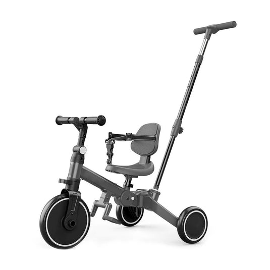 Triciclo 5 en 1 con manija de control parental, ajustes de posición, pedal extraíble, respaldo ajustable, cinturón de seguridad en tres puntos, en material resistente - Maxibaby
