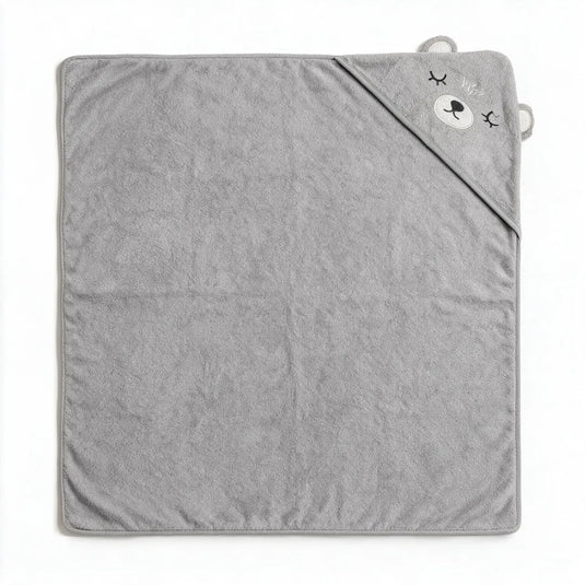 Toalla de baño con capucha de osito para bebé en algodón, suave y absorbente