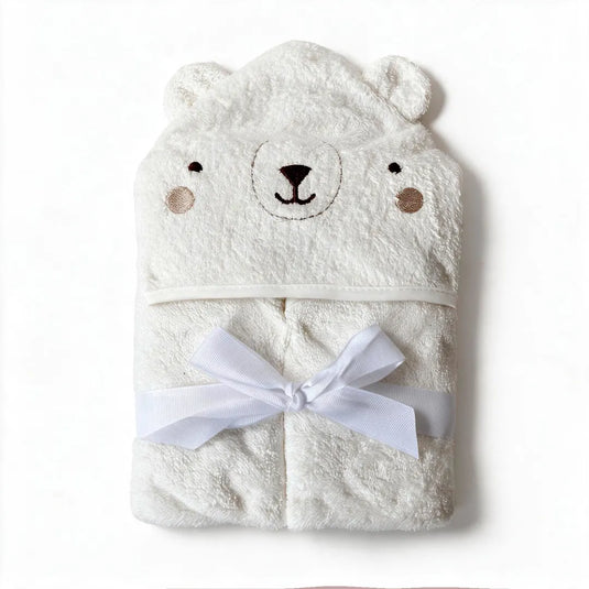Toalla de baño con capucha de osito para bebé en algodón, suave y absorbente