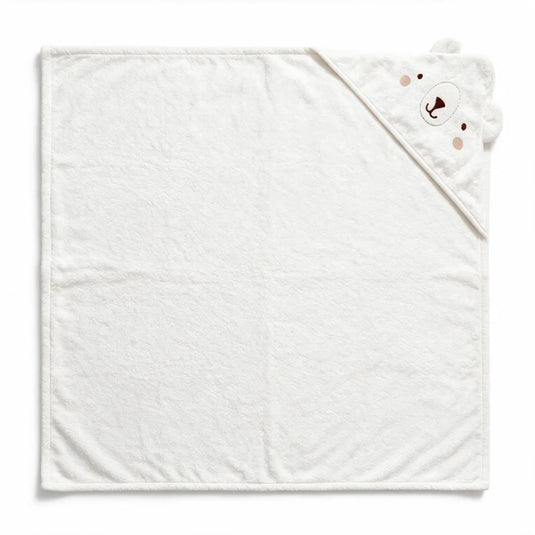 Toalla de baño con capucha de osito para bebé en algodón, suave y absorbente