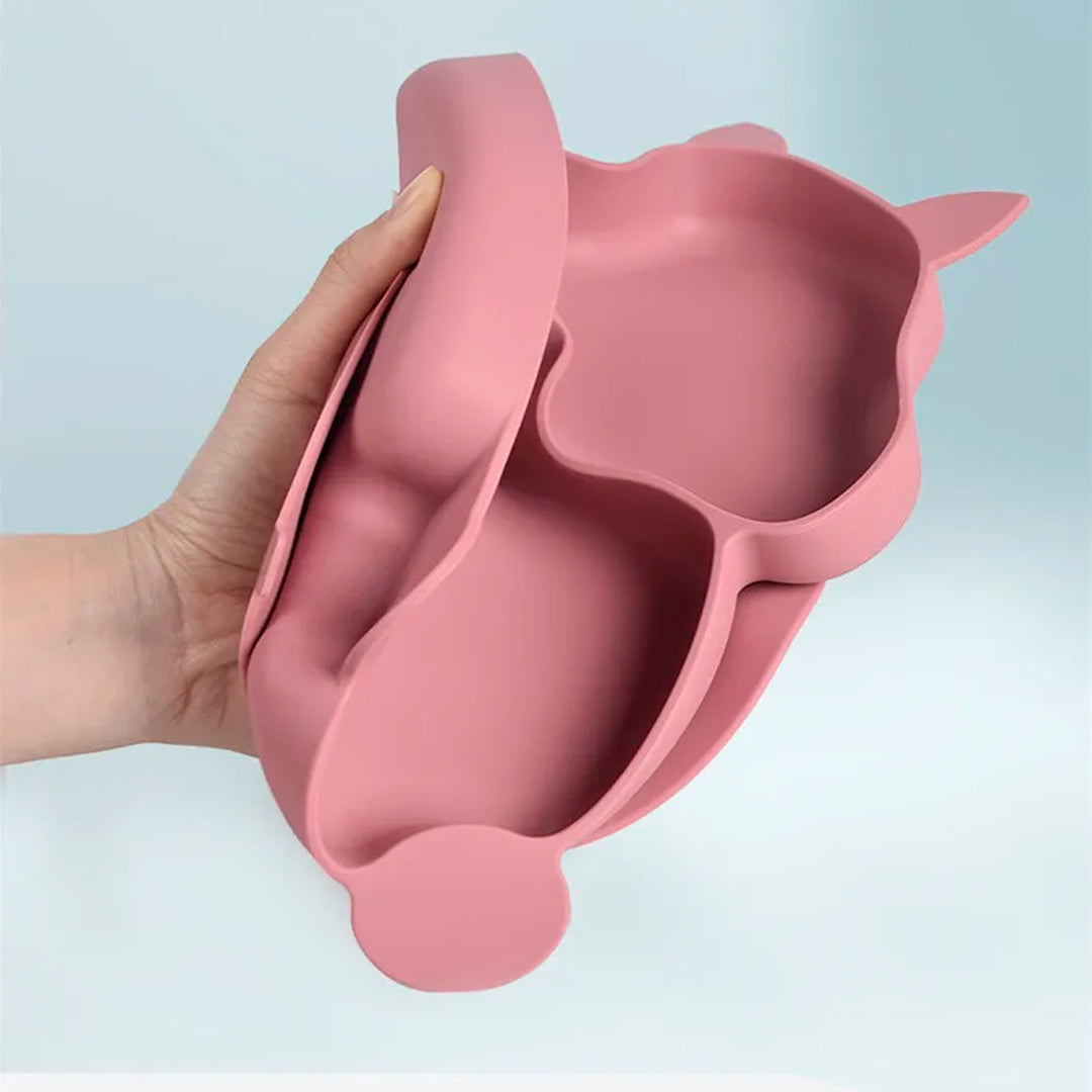 Set vajilla Ardilla de 8pz en silicona, combo de alimentación complementaria libres de BPA, babero, plato, tazón y cubiertos, de material seguro y resistente - Color & Life