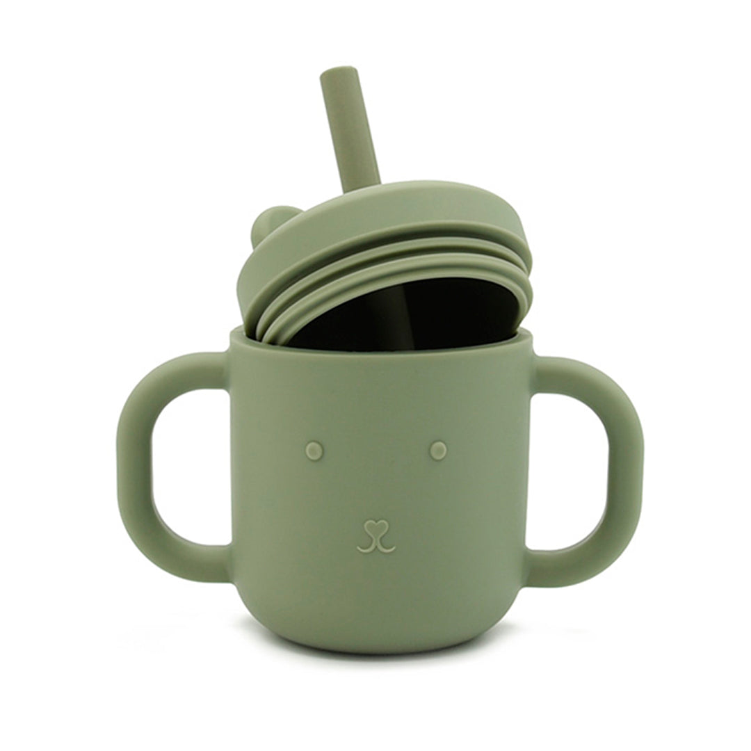 Vaso con agarraderas de silicona