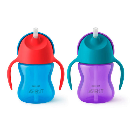 Vaso pequeño con agarradera, pitillo y tapa, pitillo flexible y suave que no lastima a tu bebé, diseño en piezas de fácil ensamble para una limpieza completa y fácil - Philips Avent