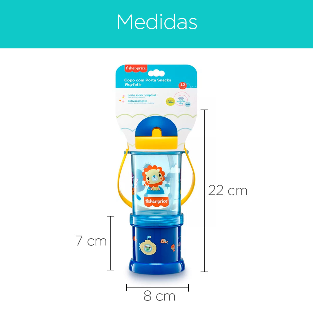 Vaso pitillo PlayFul con PortaSnack y agarradera - Fisher Price