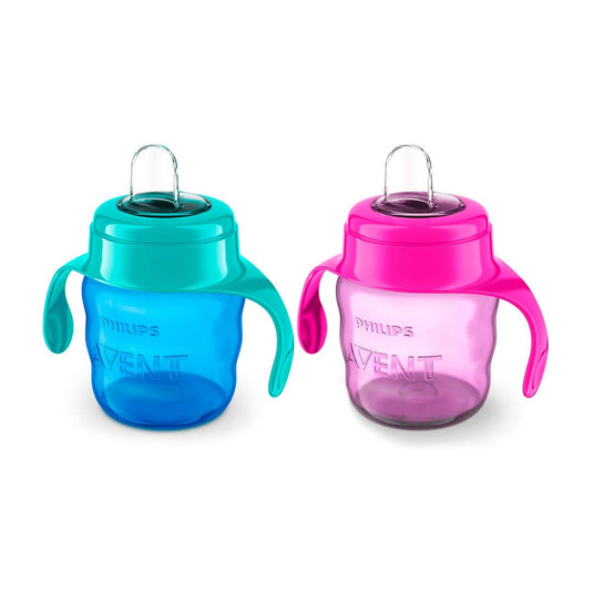 Vaso tetero con boquilla y agarraderas, boquilla suave de silicona grado alimenticio libre de BPA, piezas separables para facilitar la limpieza - Philips Avent