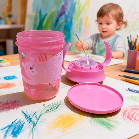Vaso estampado 360° antiderrames con agarraderas - Mumlove