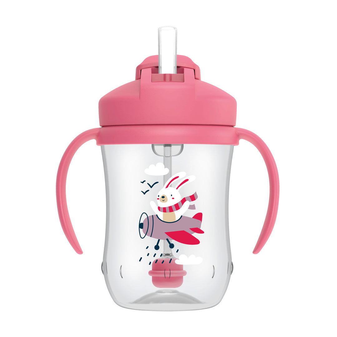 Vaso de 270 ml con agarraderas y pitillo para bebé, a prueba de derrames, protector para el pitillo, fácil de limpiar, 100% libre de BPA, hecho en material resistente - Dr Brown's