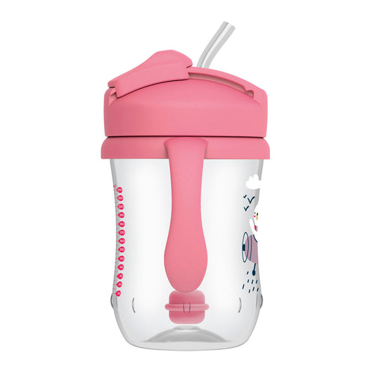 Vaso de 270 ml con agarraderas y pitillo para bebé, a prueba de derrames, protector para el pitillo, fácil de limpiar, 100% libre de BPA, hecho en material resistente - Dr Brown's