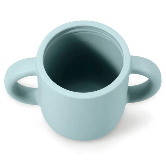 Vaso pitillo en silicona 100% libre de BPA, con asas laterales para facilitar su agarre, de 5oz, con sistema antiderrame, fácil de lavar