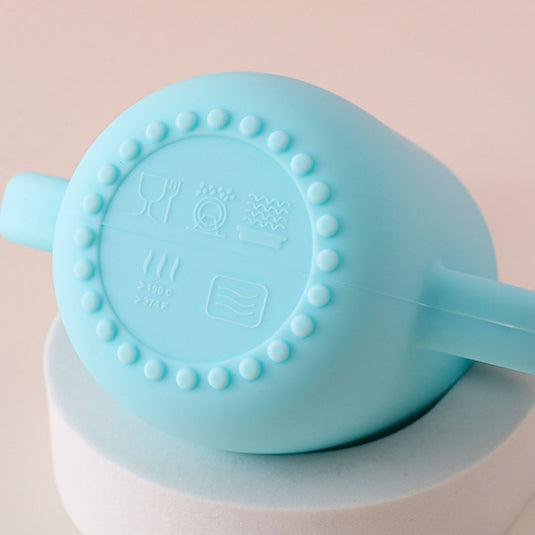 Vaso pitillo en silicona 100% libre de BPA, con asas laterales para facilitar su agarre, de 5oz, con sistema antiderrame, fácil de lavar