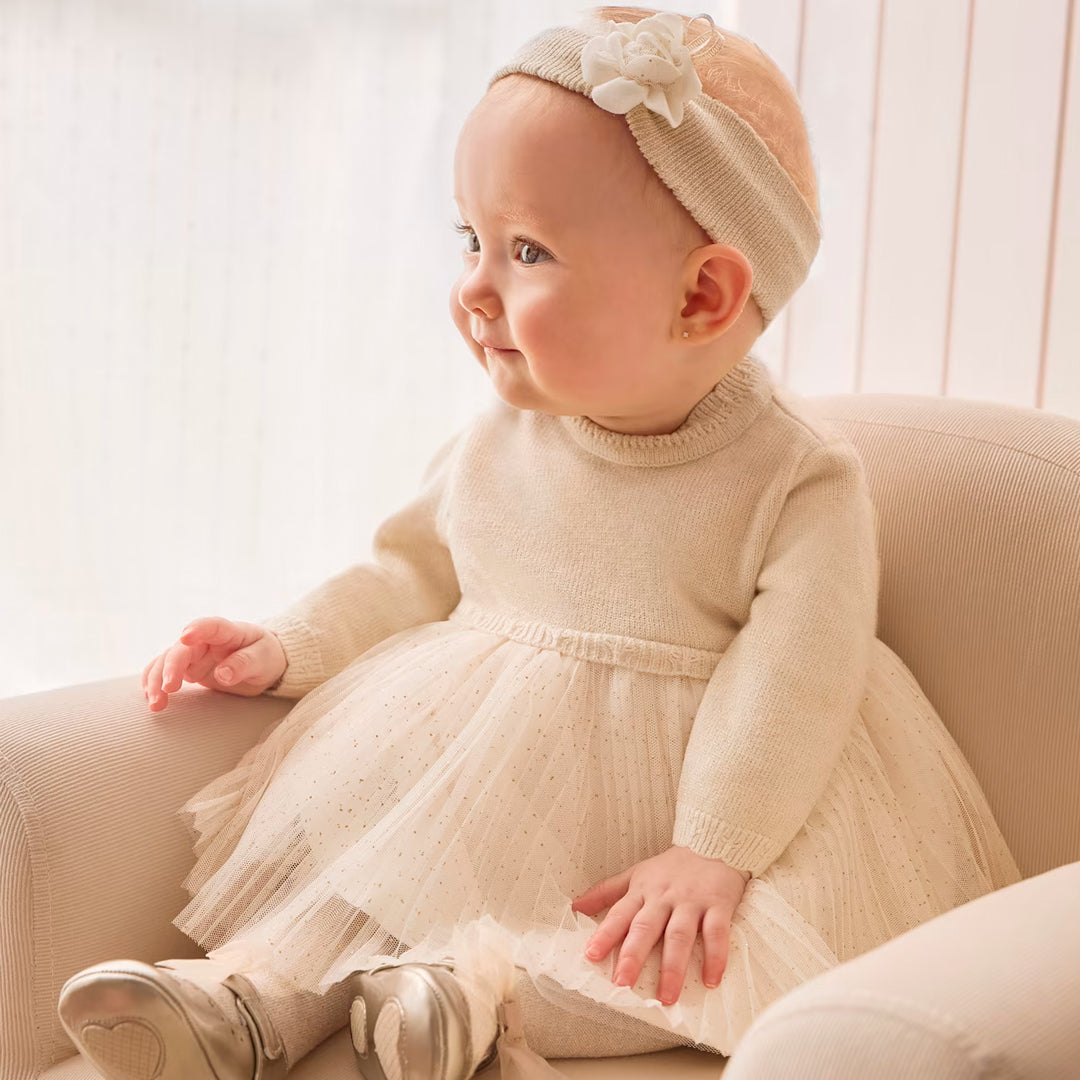 Vestido Plisado Champagne Mayoral