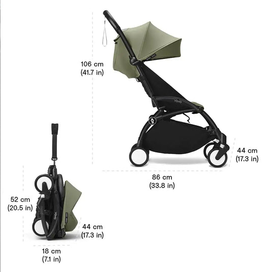 Coche de paseo Stokke YOYO3 desde los 6 meses, ultraligero y plegable en un instante, con capota anti-UV y arnés de 5 puntos, hasta los 4 años - Stokke