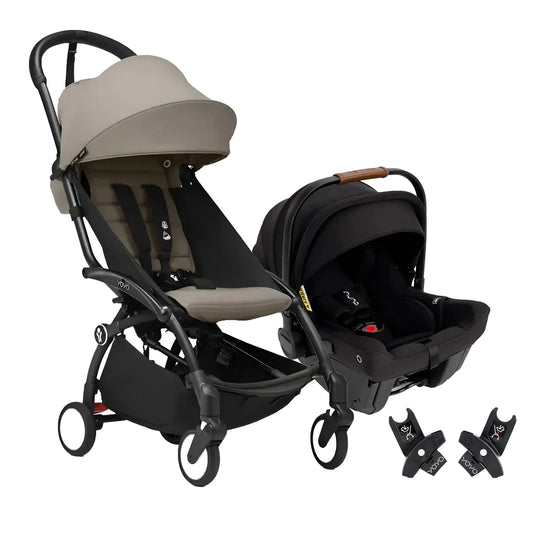 Coche Yoyo3 travel system con portabebés + Pipa Urban Nuna + Adaptadores, instalación sin herramientas, desde recién nacido hasta 4 años - Stokke & Nuna