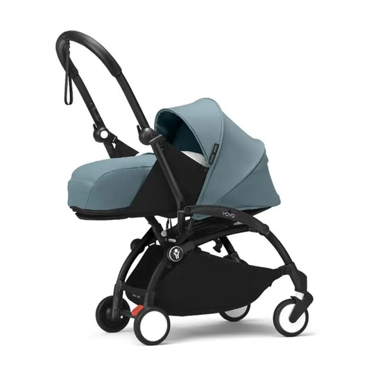 Coche de paseo Stokke YOYO3 Combo con moisés para recién nacido + asiento convertible, chasis de aluminio ultraligero y arnés de 5 puntos, desde el nacimiento hasta los 4 años - Stokke