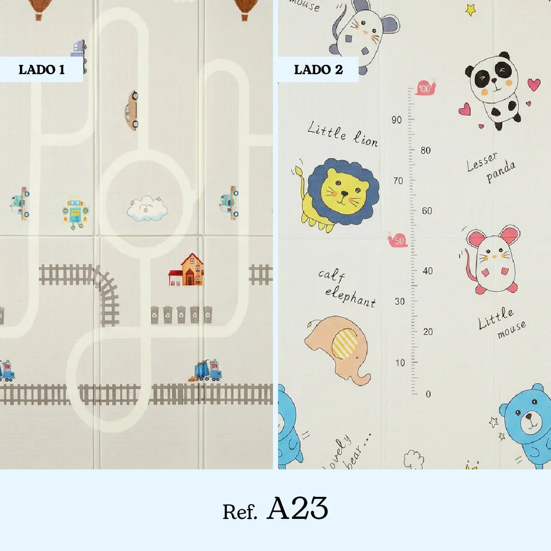 Tapete didáctico de gateo, tapete de juego plegable de espuma, portátil