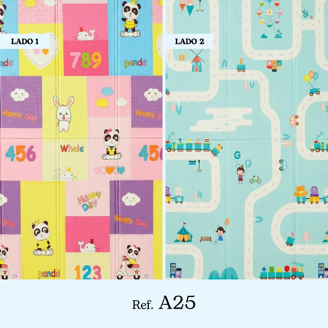Tapete didáctico de gateo, tapete de juego plegable de espuma, portátil