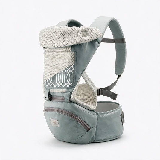 Portabebé ergonómico canguro con apoyo de cadera y lumbar, 6 posiciones de uso, 0-24 meses