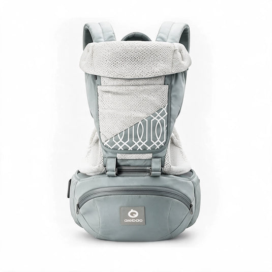 Portabebé ergonómico canguro con apoyo de cadera y lumbar, 6 posiciones de uso, 0-24 meses