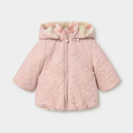 Chaquetón reversible con capucha y forro de borreguito para recién nacida - Mayoral