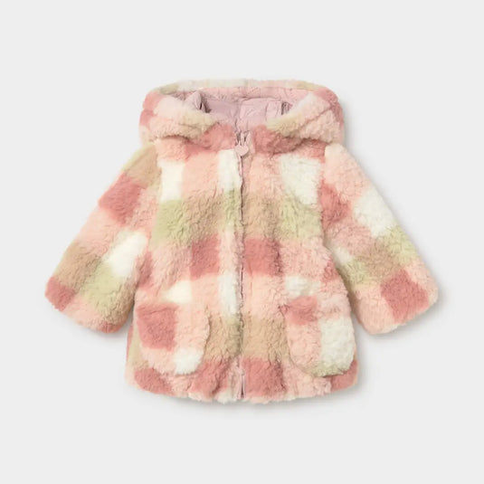 Chaquetón reversible con capucha y forro de borreguito para recién nacida - Mayoral