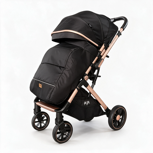 Coche maleta para bebé reversible con capota amplia y cubrepies