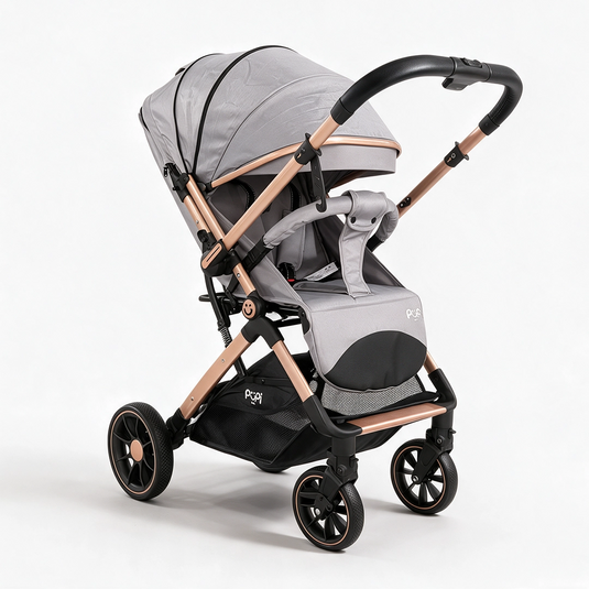 Coche maleta para bebé reversible con capota amplia y cubrepies