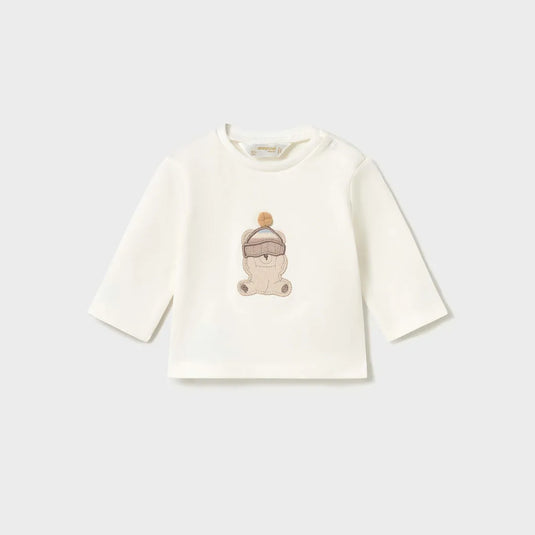 Conjunto 3pz chaqueta con capucha a rayas, camiseta bordada y pantalón Moca Vigoré - Mayoral
