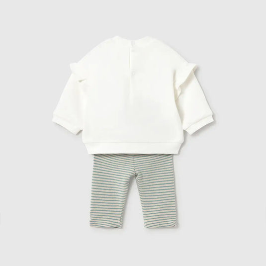 Conjunto 2pz blusa/buzo bordado y legging para recién nacida - Mayoral