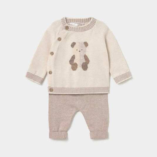 Conjunto 2pz buzo osito jacquard y pantalón Moca Vigoré - Mayoral