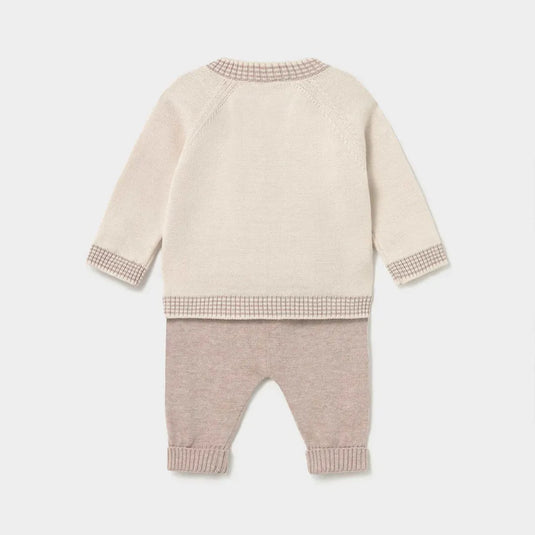 Conjunto 2pz buzo osito jacquard y pantalón Moca Vigoré - Mayoral