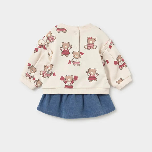 Conjunto punto 2 piezas sudadera, falda y pantalón para recién nacida - Mayoral