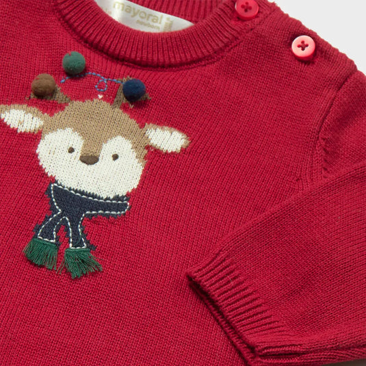 Conjunto 3pz buzo tejido reno, short de cuadros y medias - Mayoral