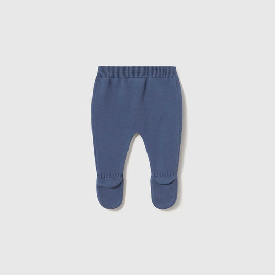 Conjunto 3pz chaqueta tejida, body y pantalón con pie Azul Arándano - Mayoral