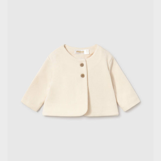 Conjunto 3pz chaqueta, blusa y falda con tirantes para recién nacida, color Cream - Mayoral