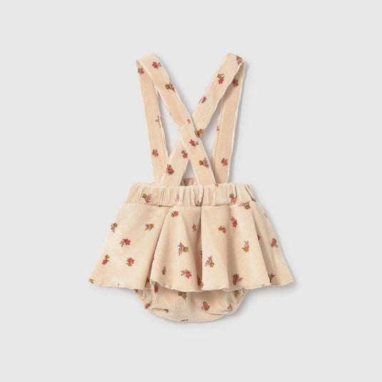 Conjunto 3pz chaqueta, blusa y falda con tirantes para recién nacida, color Cream - Mayoral