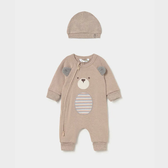 Conjunto 2pz mameluco osito y gorro con orejas Moca Vigoré - Mayoral