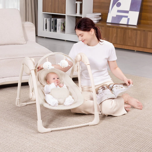 Mecedora automática para bebé con timer y música, hasta 11kg