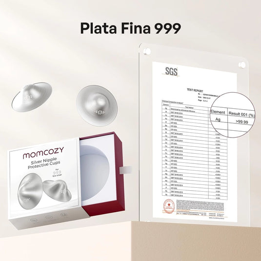 Pezoneras de plata para lactancia - Momcozy